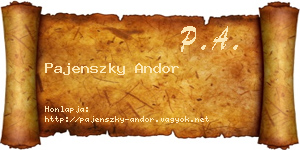 Pajenszky Andor névjegykártya