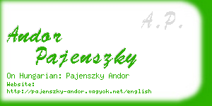 andor pajenszky business card